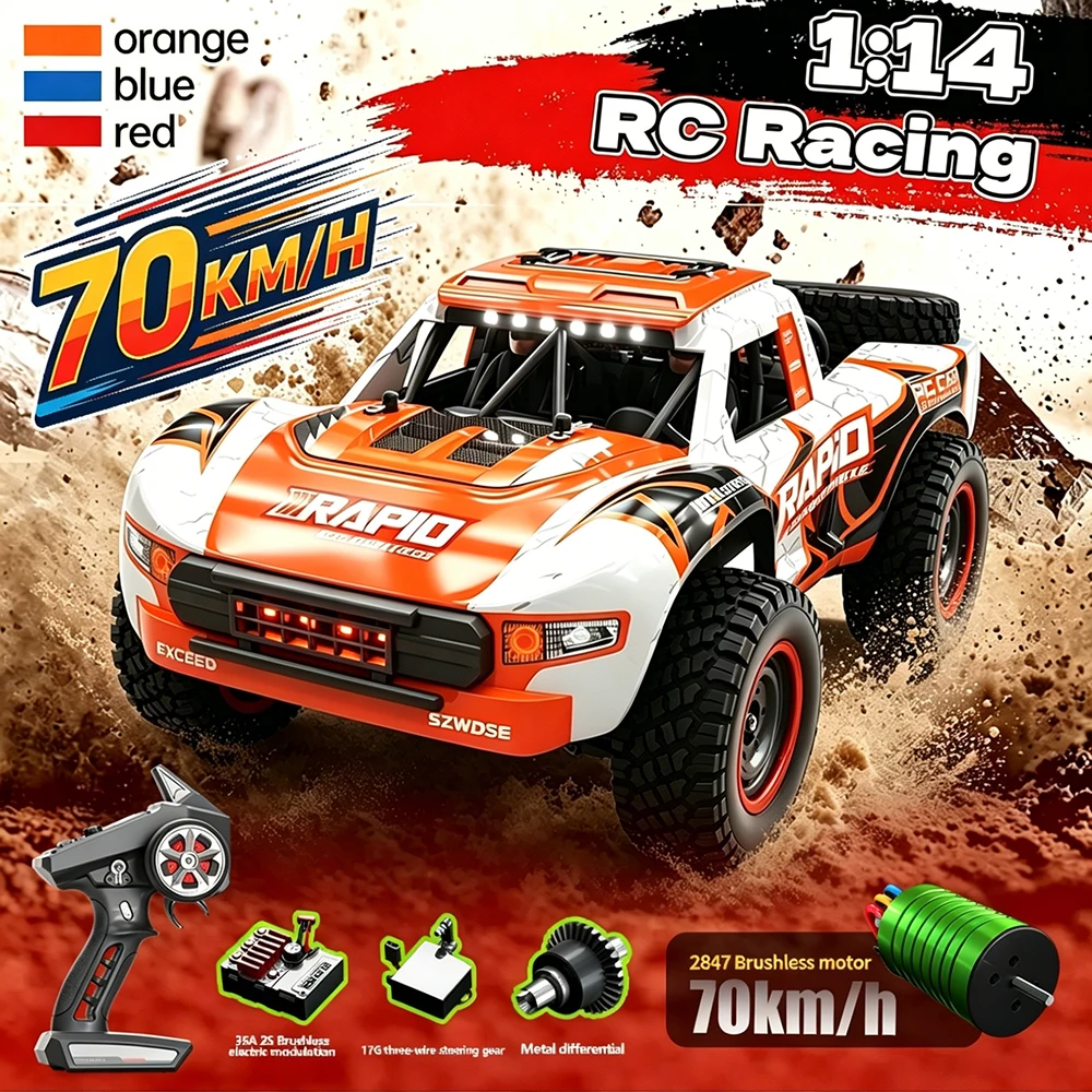 WLtoys Q130 1:14 2.4G RC Offroad-Auto, Kletterfahrzeug, Hochgeschwindigkeits-RC-Modell mit Bürstenmotor, ferngesteuertes Spielzeug, Geschenk