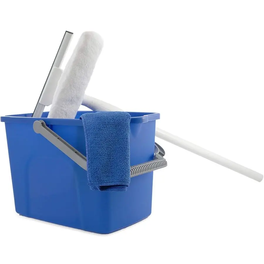 

Набор для мытья окон 978902: Комбинированная щетка 2-в-1 из микрофибры, складная штанга, салфетка из микрофибры и ведро