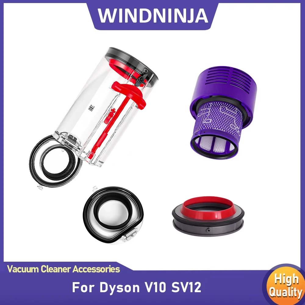 Staubbehälter-HEPA-Filter für Dyson V10 SV12 US Staubsaugerzubehör, Hinterer Filter, Staubbehälterdeckel, fester Staubbehälter, Ersatzteile