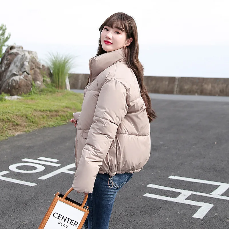 PinkyIsBlack New Women\'s Parkas Solid 2022 Stand Collar Casual Winter Jacket Women Loose Cotton Padded Thick Coat Ladies Clothes