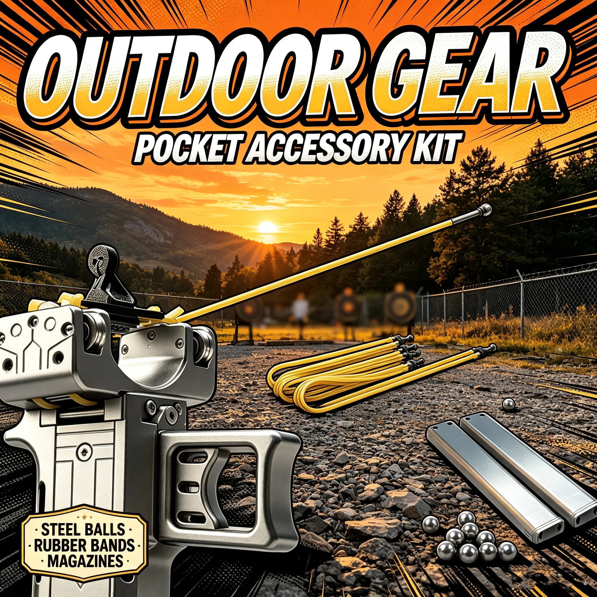 Outdoor Camping Hunting Tool Portable EDC Metal CNC Rapid Fire Automatic Loading Strong Magnetic Leather Bag