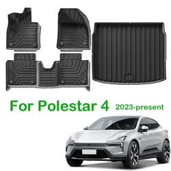 Car Floor Mats For Polestar 4 2023-present Cargo Liner Mat Waterproof Non-slip Foot Pad LHD TPE Car Carpets Interior Accessories