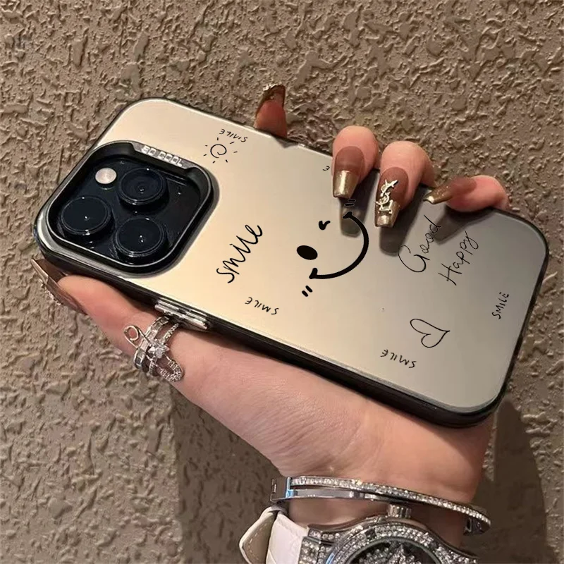 Phone Case For Samsung A15 A35 A55 A34 A05S A54 Case galaxy S21 FE S22 S23 Plus S24 Ultra Funny Smile Angry Face Plating Cover
