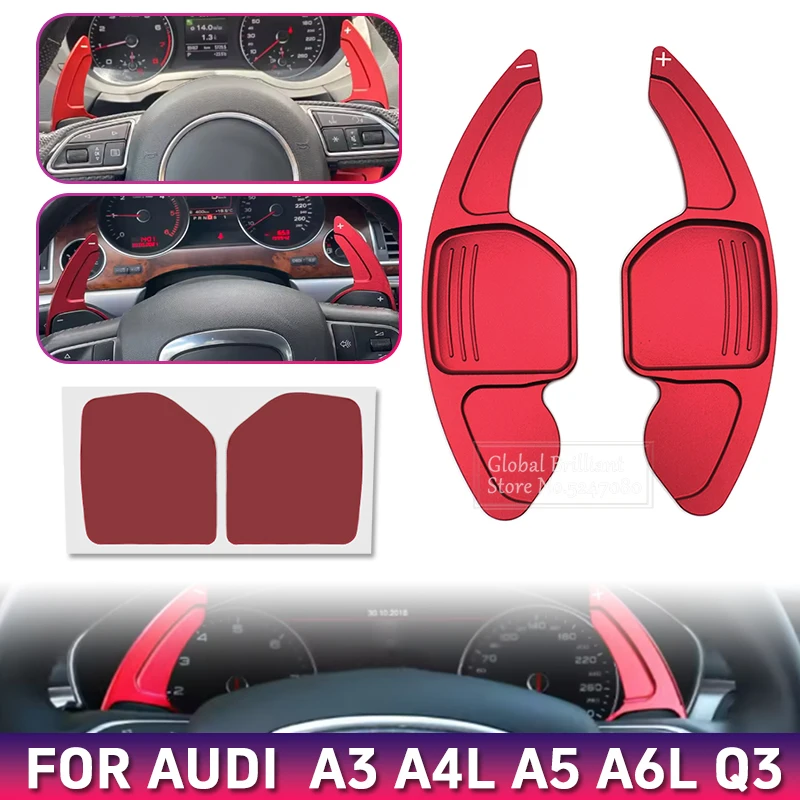 

Aluminum Alloy Car Red Steering Wheel Paddle Shifter Extension For Audi A3 A4 A4L A5 A6 A7 A8 Q3 Q5 Q7 TT S3 R8 2013-2017