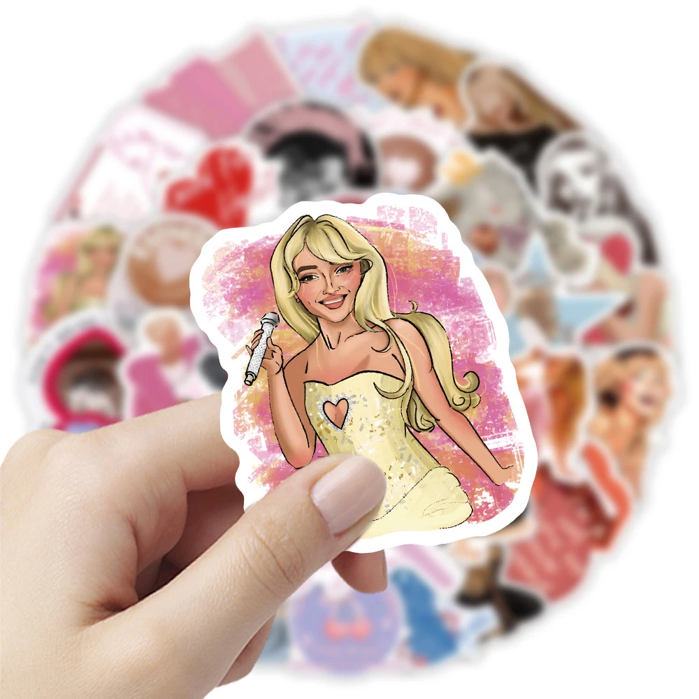 10/30/50pcs Sabrina Carpenter Singer Stickers Cute Decoration Sticker DIY Album Skateboard Phone Waterproof Graffiti Decals Pack