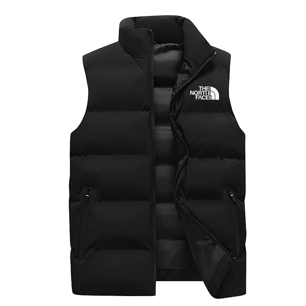 2025 hot selling new winter high-end high-quality men's vest, warm windproof jacket, fashionable lightweight cotton clothing