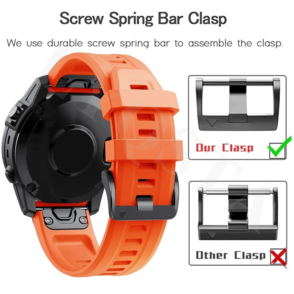 Pulseira de liberação rápida de silicone, 26mm 22mm para garmin instinto 3 45mm 50mm easyfit pulseira para instinto e 45mm instinto 2 2x