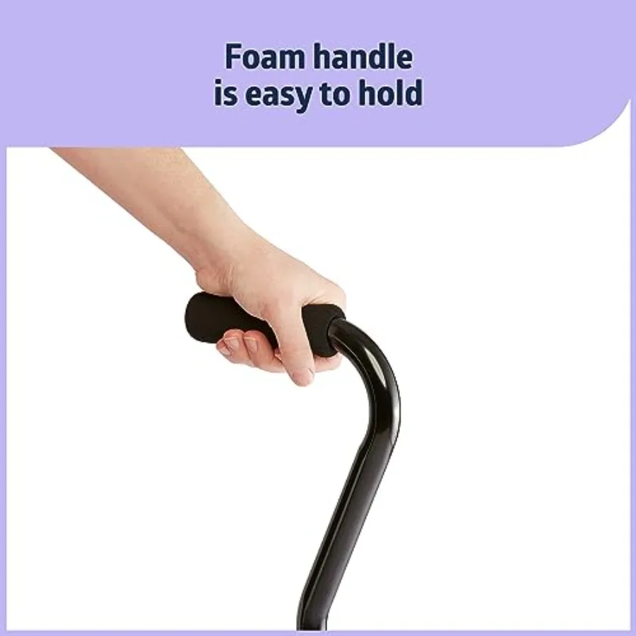 무릎 부상, 다리 수술 회복 및 일상 이동 보조를 위한 균형 지원을 위한 소형 베이스가 있는 알루미늄 쿼드 케인