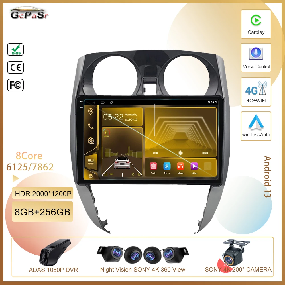 

Android 13 For Nissan Note 2 E12 2012 - 2021 High-performance CPU HDR QLED Screen Multimedia Player GPS Navigation No 2din DVD