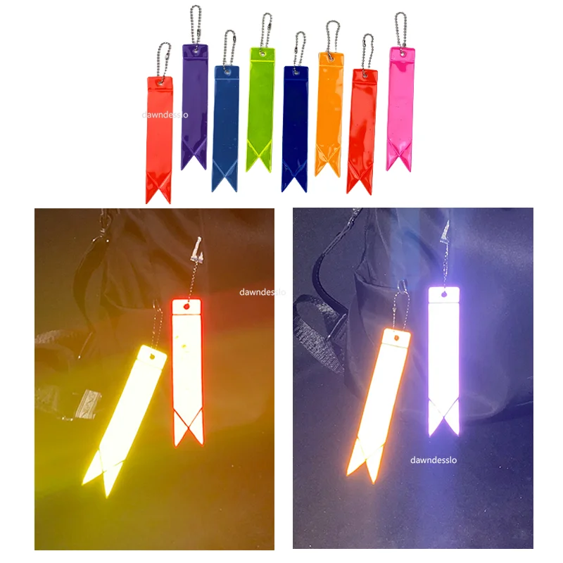 Safe Reflective Keychain For Bag Backpack Pendant Strip Ornaments Reflectors For Things Adults Children Night Safety Accessories