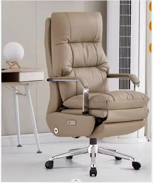 High-end Ergonomic Electric Leather Executive Office Chair Massage Function Luxury Multifunctional Computer Chair Chrome Base
