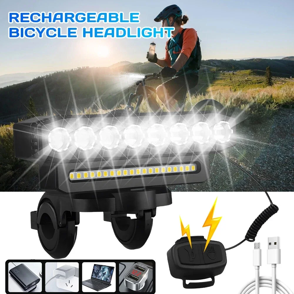 

LED Bike Light Waterproof Super Bright USB Rechargeable Bicycle Front Headlight Multi-Models Cycling Lamp Easy to Install