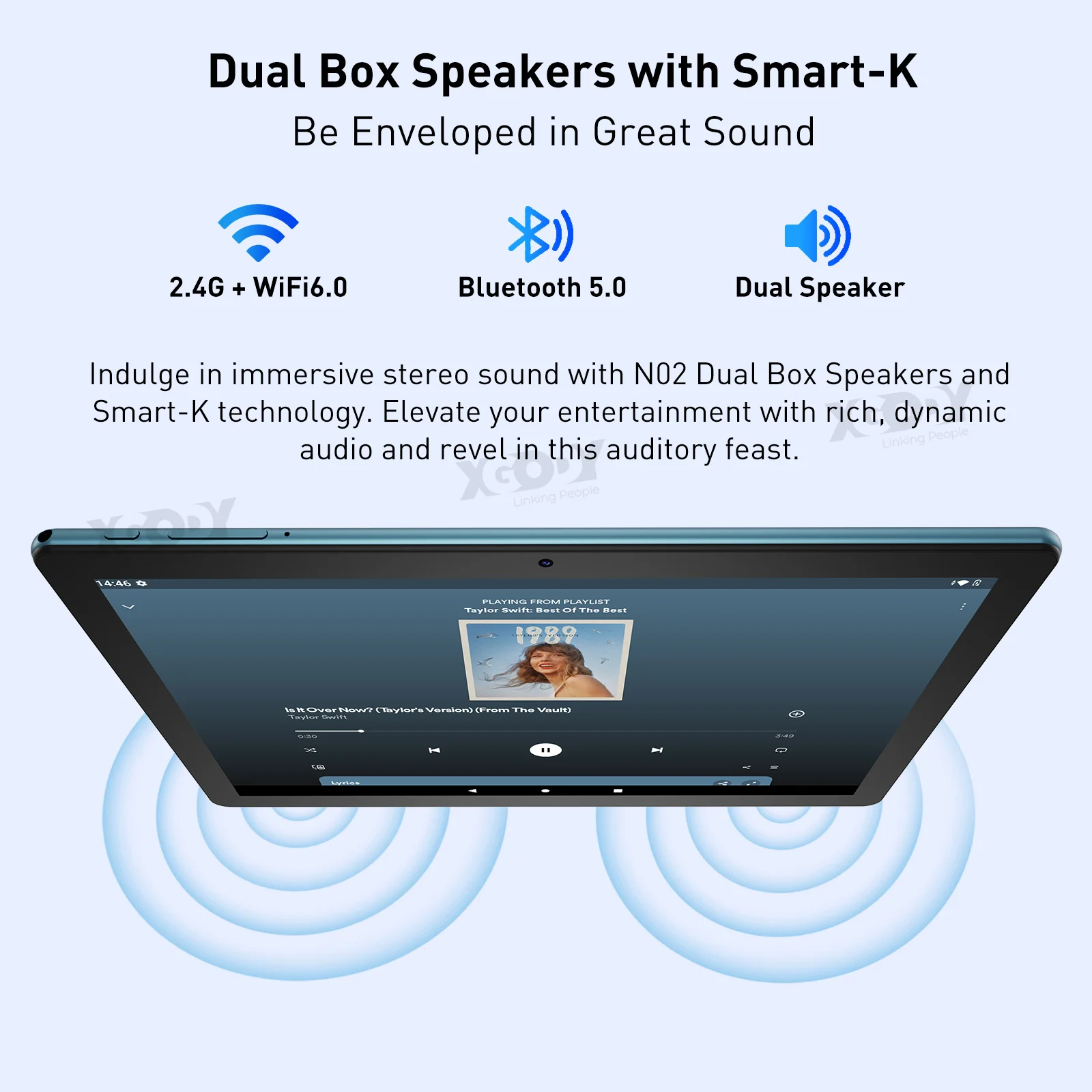 XGODY WiFi Tablet Android Pc 10.1 Inch Kids Learning Education Tablets Children\'s Gift 4GB RAM 64GB ROM Quad-core 7000mAh