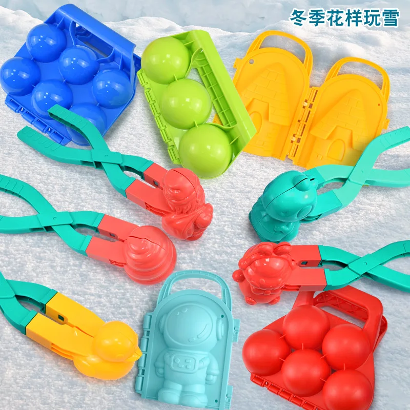 Cartoon Snowball Maker Clip Snow Sand Mold Plastic Sand Beach Toy Children Outdoor Game Christmas Birthday Gifts