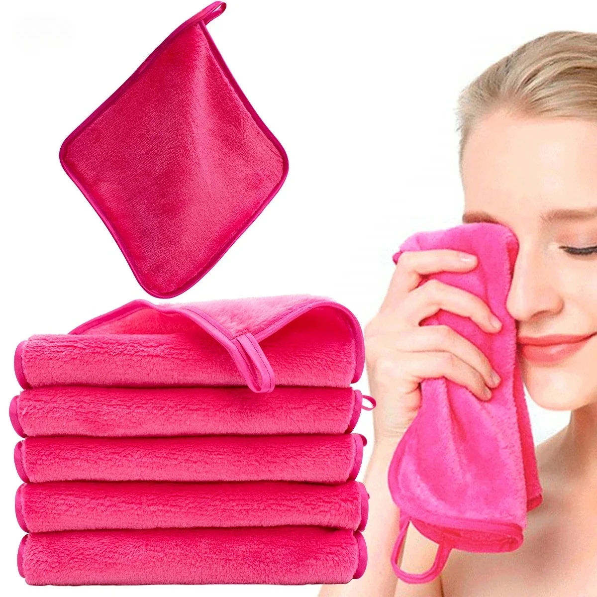 1Pcs Makeup Remover Pads Reusable Cotton Pads Makeup Eraser Microfiber Facial Towel Face Cleaner Cleaning Wipes Skincare Beauty