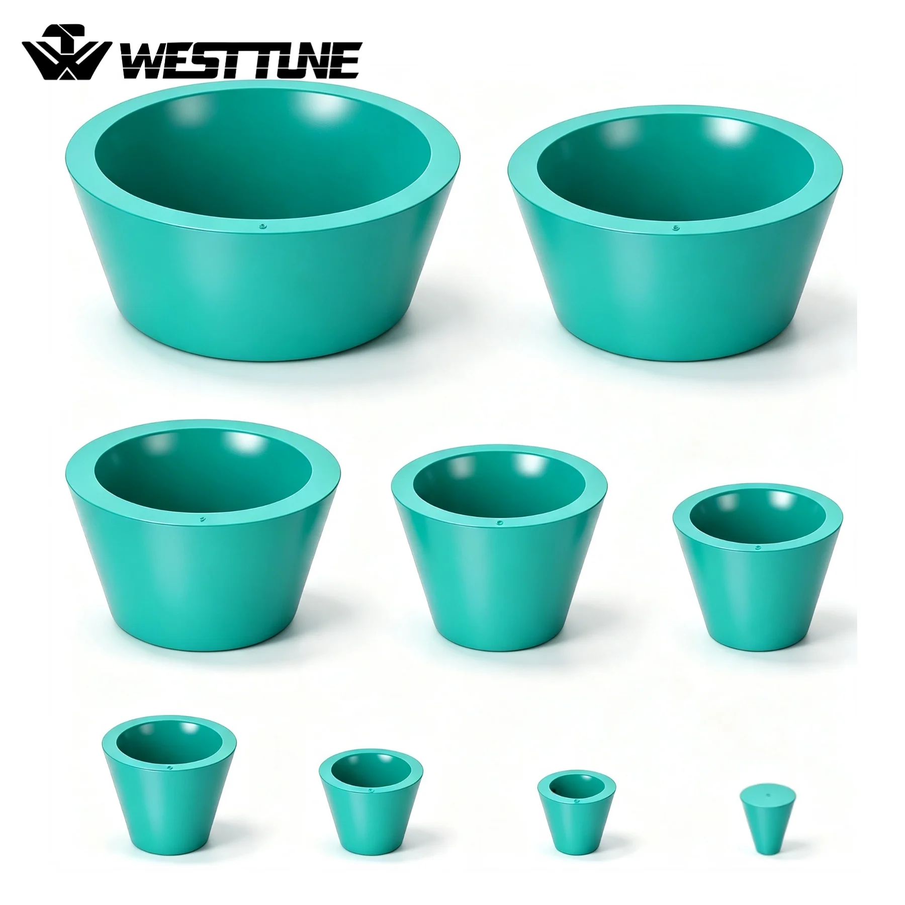 WESTTUNE Buchner Funnel Flask Cones Adapter 9pcs Wear-Resisting Tapered Collar Rubber Stopper Funnels Crucibles Filter Tubes