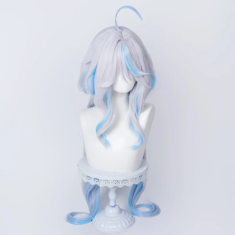Doukou Fontaine Inspired Water Deity Fu-Kalos Synthetic Wig Natural Scalp Cosplay Costume Party Anime Wig Heat Resistant