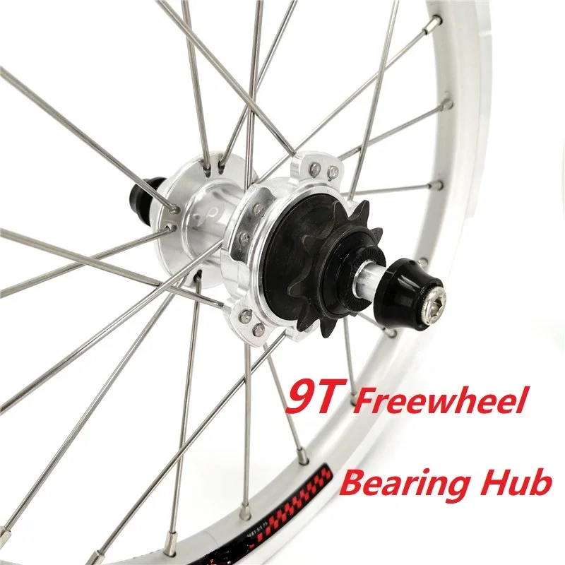 Litepro 14inch BYA412 Folding Bike Wheelset 74/85mm Bearing Hub Double wall Aluminum Alloy Rims 20H Silver Red Black