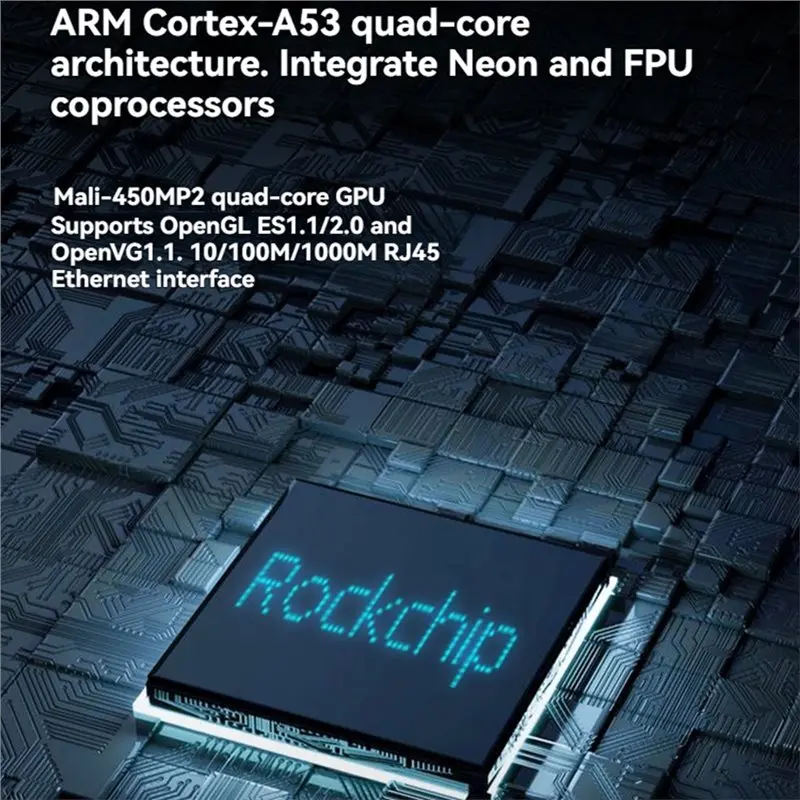 Carte de développement A33T RK3328 Quad-Core A53 64 bits 1,5 GHz 2x512 Mo DDR4 Gigabit Ethernet USB3.0 pour Android Ubuntu