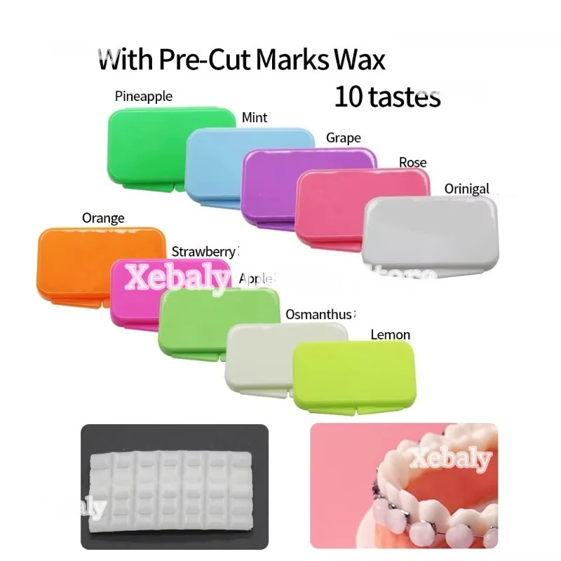 

100 Boxes Orthodontic Relief Wax Oral Edible Fruit Flavour Braces Wax For Braces Gum Irritation Oral Whitening Beauty Teeth