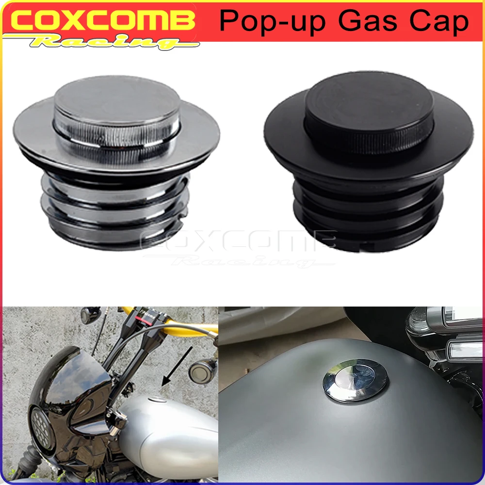 Chrome Motorcycle Fuel Oil Tank Cover Press Pop-Up Gas Cap For Harley Touring Street Glide Special FLHXS FLTRXS FLTRXSE 2021-23