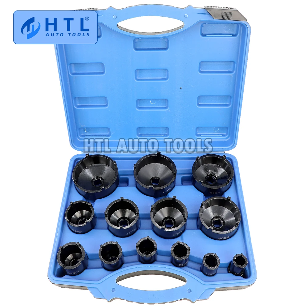 

13pc Spindle Nuts Socket Kit Ball Joints Axle Locknut Remove Install Locking Hub Socket for KM Groove Nuts