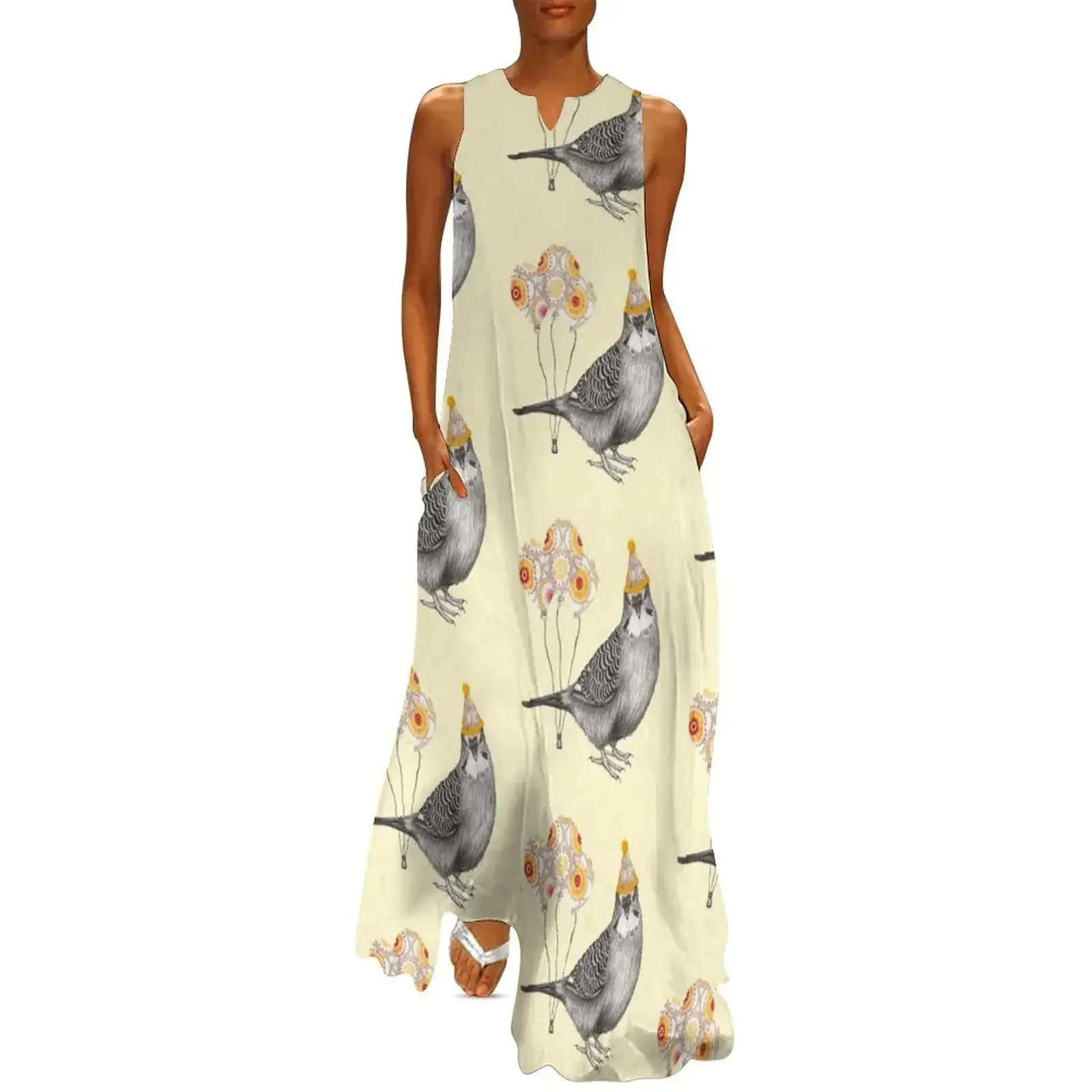 

Birthday Budgie Long Dress Long veiled dresses loose summer dress dresses for women dresses korean style Dress