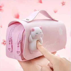 3D Kawaii Pencil Bag 3 Layers Astronaut Pencil Case Pouch Cute School Supplies Aesthetic Organizer for Girls Boys Stationery