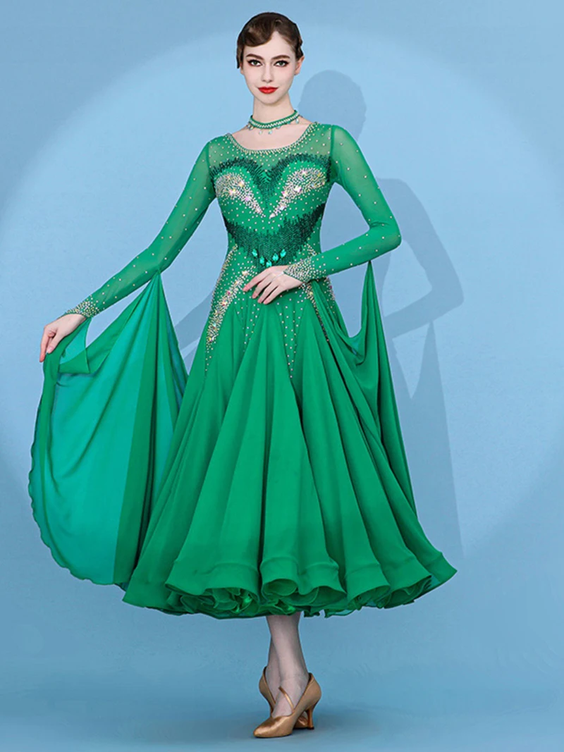 

Ballroom Competition Dance Dress For Women Profession Standard Modern Waltz Dancing Skirt Adult Ballroom Dance Dresses