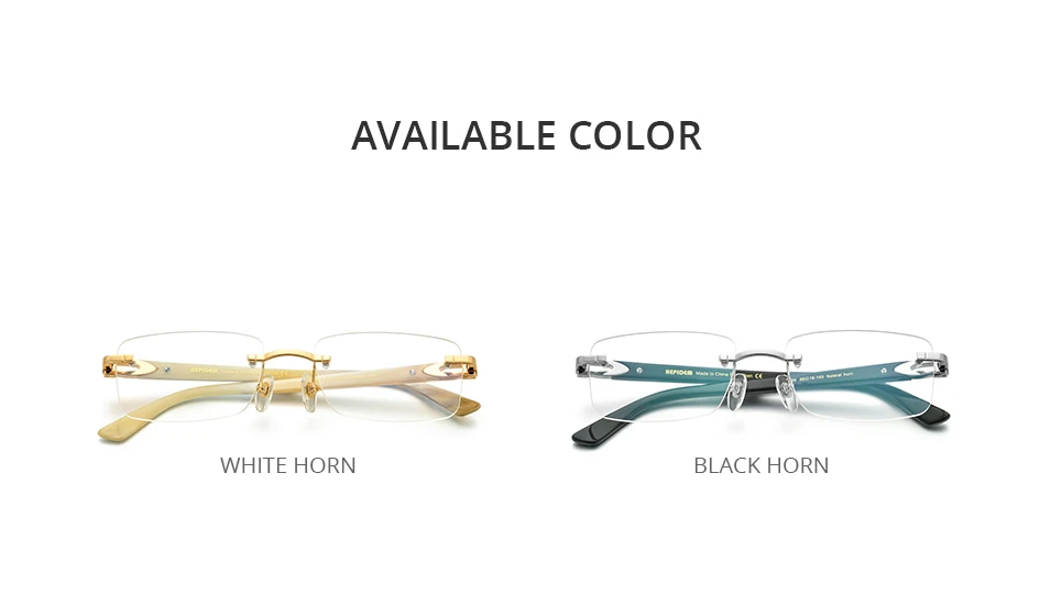HEPIDEM Buffalo Horn Brille Männer Luxus Berühmte Marke Design Randlose Brillen Rahmen Frauen Rahmenlose Weiß Buffs Holz Brillen – Detail 32