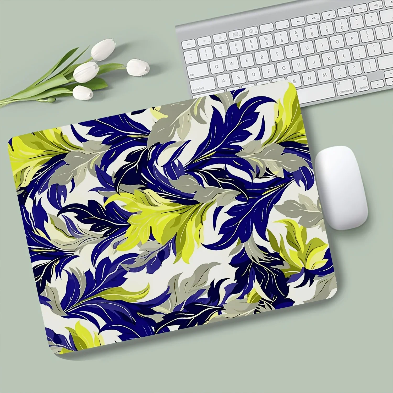 Retro Plant Anime Leaf Mini Mouse Pad M Size Anti-Slip Wear-Resistant Desk Mat Gift for Gaming Office