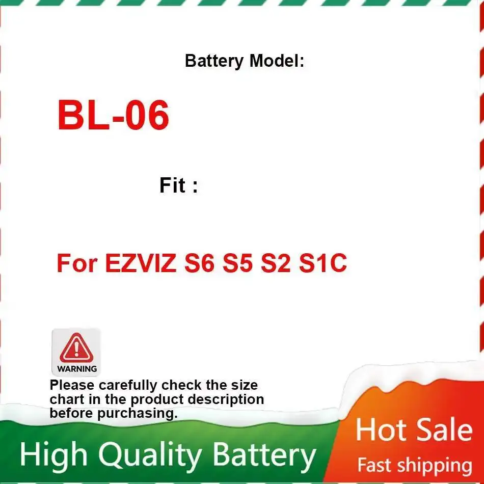 

Аккумулятор BL-06 1160 мАч для EZVIZ S6 S5 S2 S1C Bateira