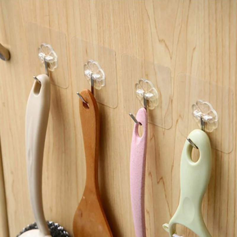 10 PCS Wall Hooks 15 KG Heavy Duty Self Adhesive Hook Waterproof  Strong Hooks