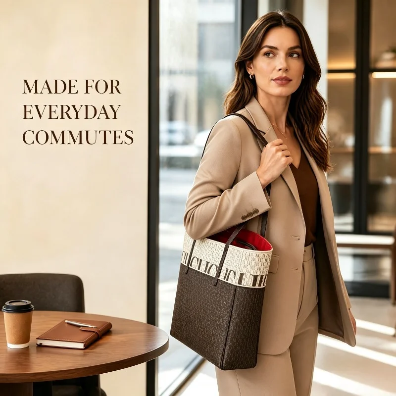 Tote Bag Leather Monogram - Женская сумка-тоут CHHC с комбинированным дизайном