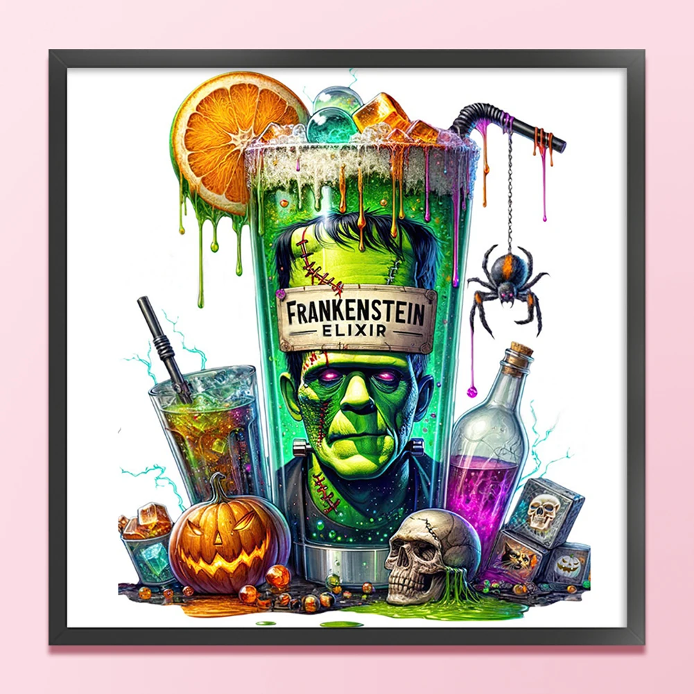 

Хэллоуин бокал для вина с принтом набор для вышивки крестом 50x50 см DIY 11CT вышивка ремесло