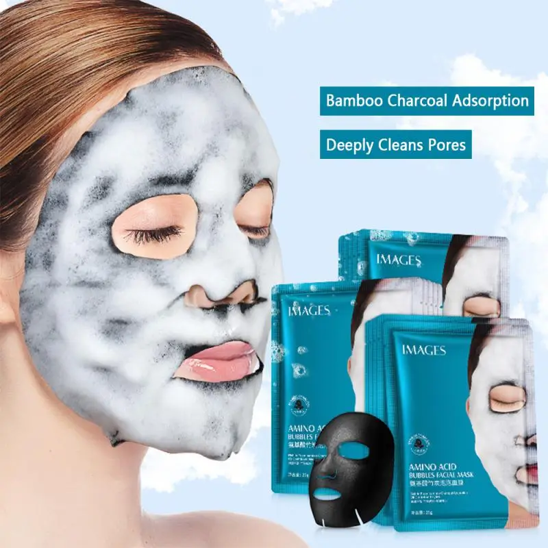 Oxygen Bubble Mask Deep Pore Clean Bamboo Charcoal Black Face Mask Whitening Facial Skin Care Treatment Mask Deep Purifying