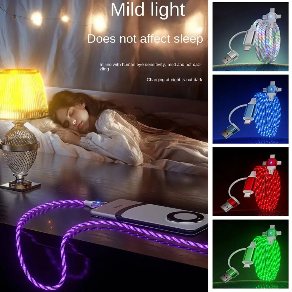 High-Speed PVC Fast Charging Cable 3 In 2 Design Fast Charging USB Type C Charger Cable Multiple USB C Charging Wire Travel