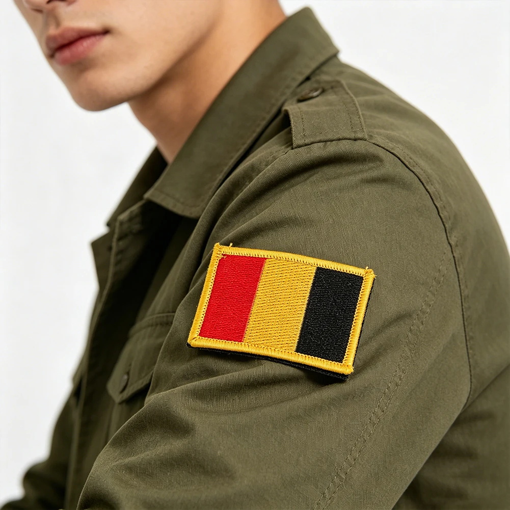 Gestickter Aufnäher mit belgischer Flagge, militärisches taktisches Klett-Abzeichen für Fans, Rucksack, Hut, Kleidung, DIY-Dekorationszubehör – Detail 4