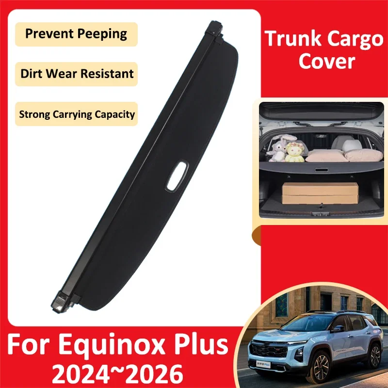 Car Trunk Curtain For Chevrolet Equinox Plus Activ 2024 2025 2026 Luggage Storage Adjustable Protective Privacy Cover Accesories