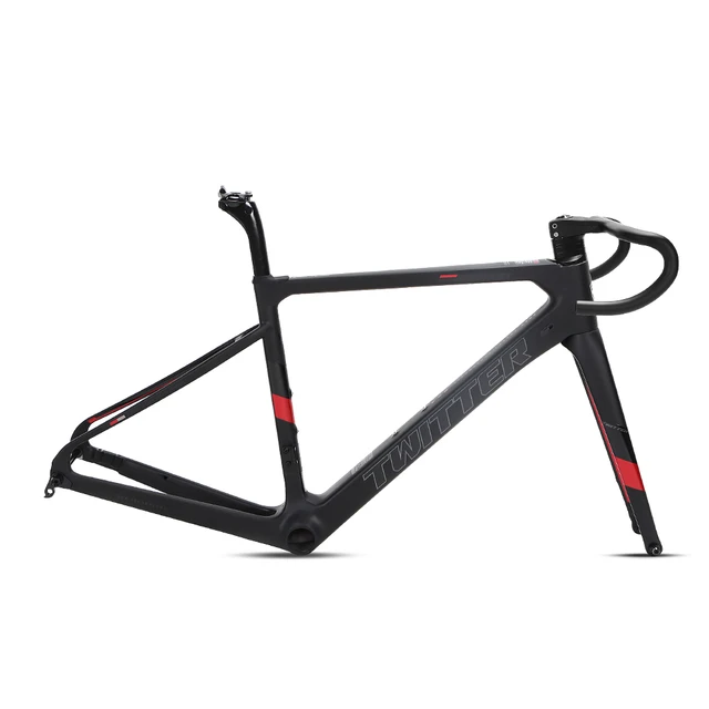 Twitter Stealthpro Best Carbon Fiber Road Bicycle Frame 45cm 48cm 51cm 54cm  Disc Brake Road Bike Frame Carbon With Handlebar Set - AliExpress