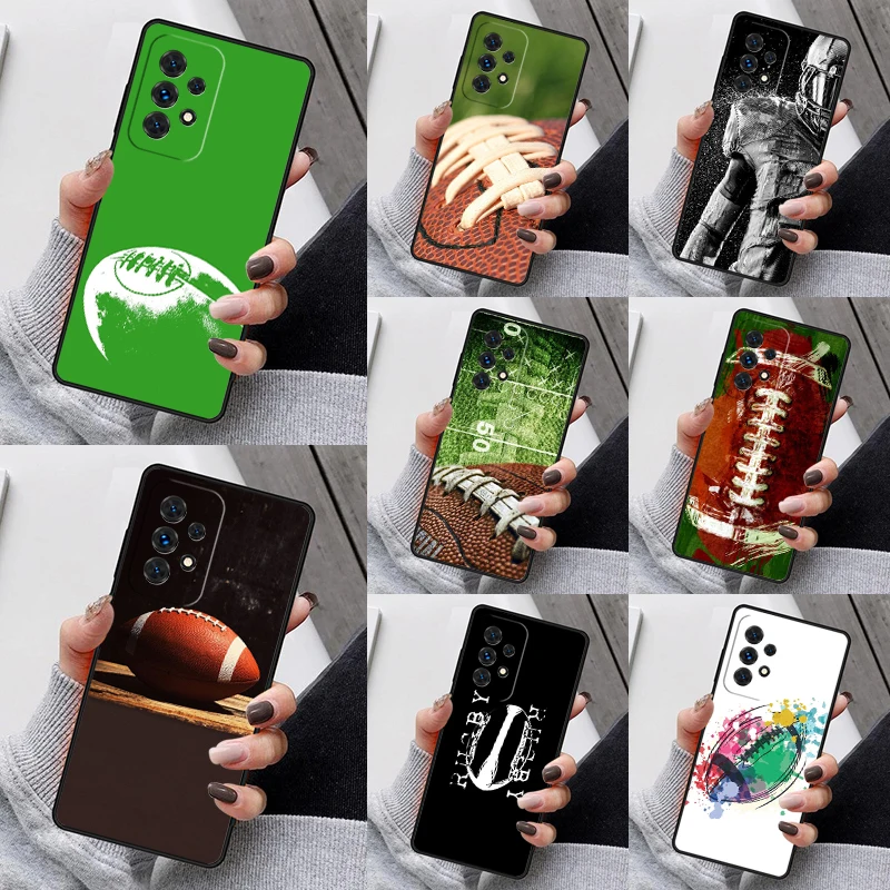 Rugby Football Sport Phone Case For Samsung Galaxy S23 S21 S20 FE S24 S22 Ultra Note20 S10 S9 S8 Plus A40 A52 A12 A13 A53