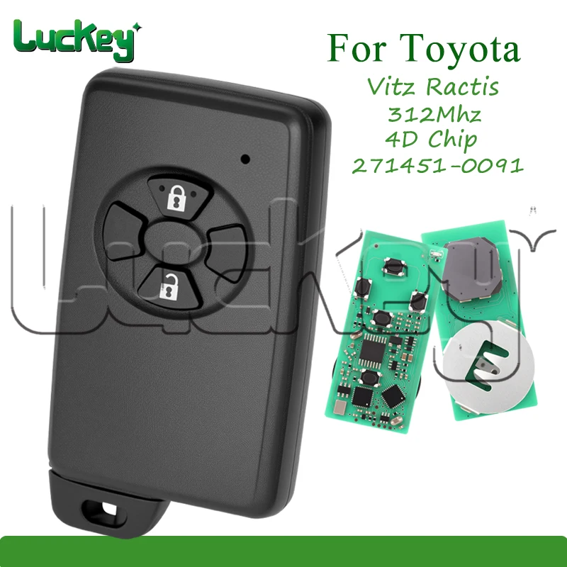 271451-0091 Car Remote Control Key for Toyota Ractis Vitz IST 2005-2013 312Mhz ASK 4D Chip Smart Car Key Fob FCCID 2714510091