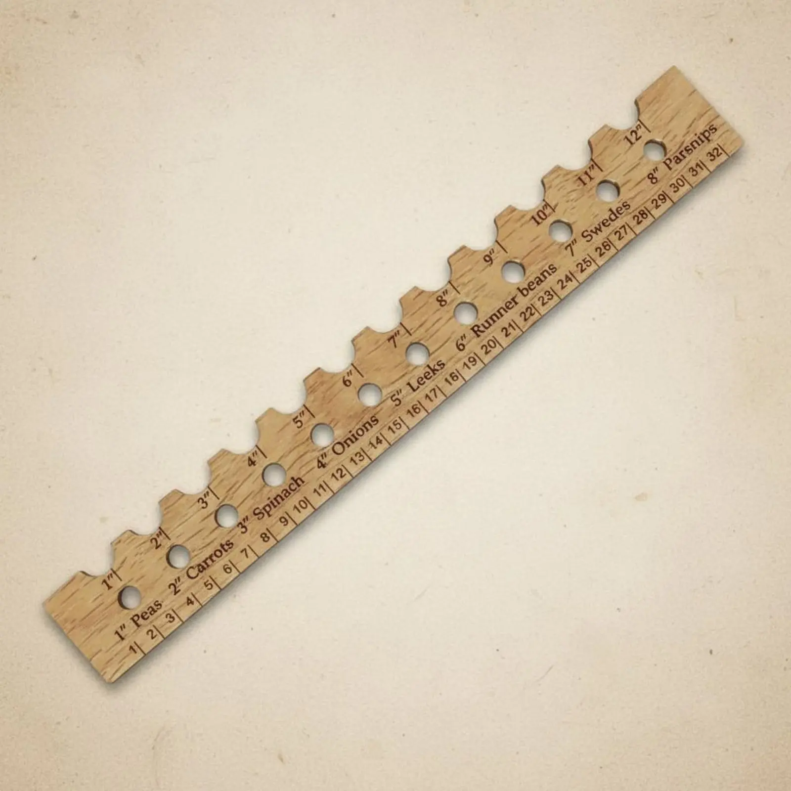 Seed Distribution Ruler Lightweight Wooden Seed Spacer Planting Ruler with Holes Reusable Seedling Spacing Tool Eco-Friendly