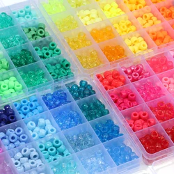 480pcs Boxed Pony Beads Kits Gift Box Big Hole Letters Acrylic Spacer Beads For Diy Craft Jewelry Bracelets Making Hair Supplies