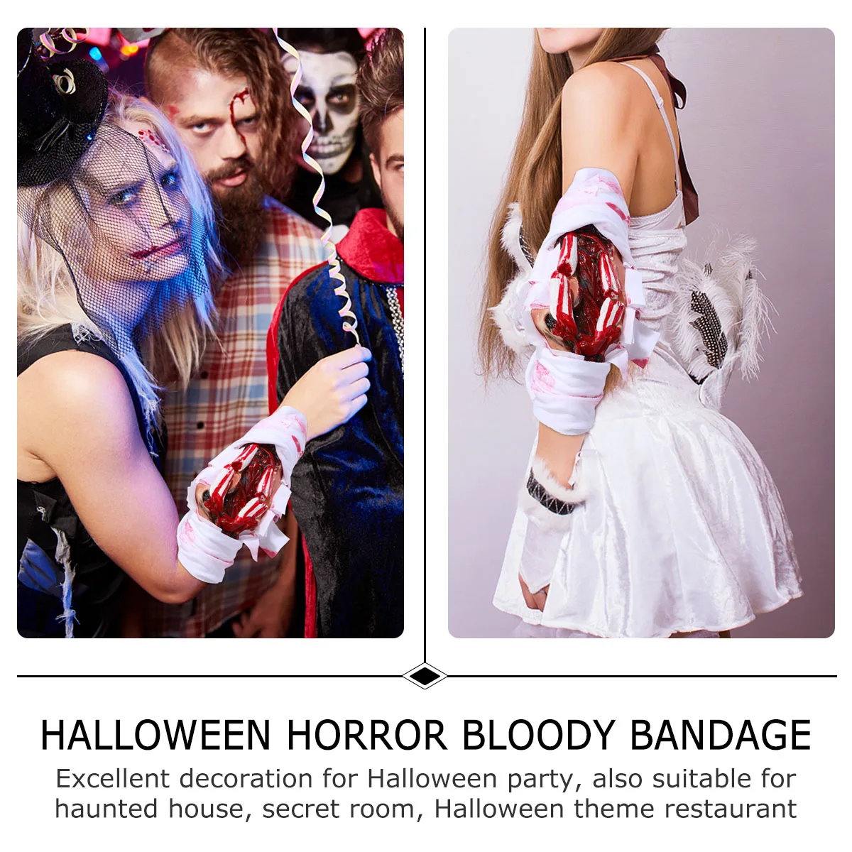 Bloody Hand Bandage Haunted House Props Halloween Decoration Bandages Cloth Cosplay Accessories