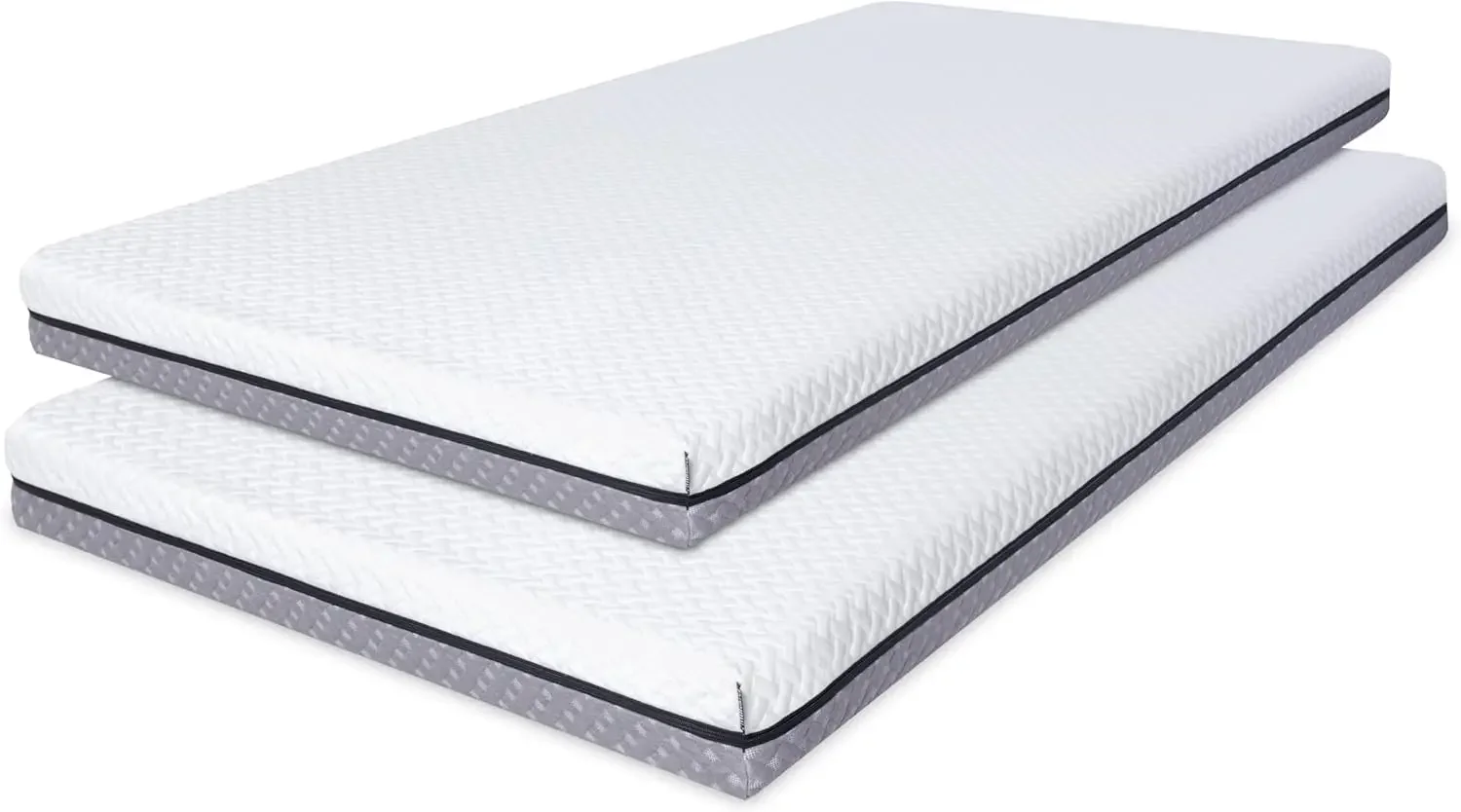 Milliard 5 in. Deluxe Memory Foam Mattress Twin, Dual-Sided - for Bunk Bed, Daybed, Trundle or Folding Bed Replacement (2 Pack)