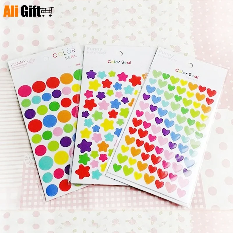 Ali Gift  Fresh (1 Lot=6 Pcs) Creative Stationery DIY Scrapbooking Paper Diary Notebook Decoration Stickers  Room Decor