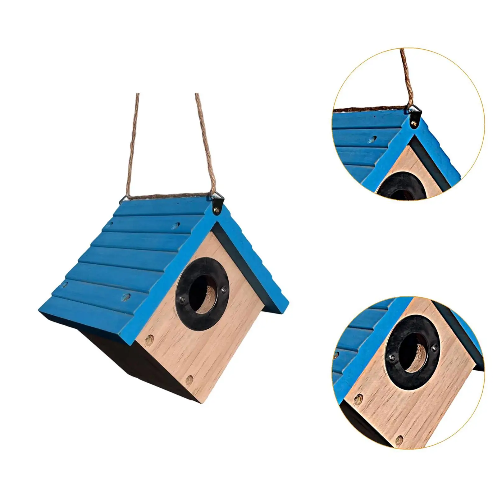 Outdoor Bird House Wood Durable Decorative Garden Birds Nest for Patio Backyard Yard Hummingbird Lovers