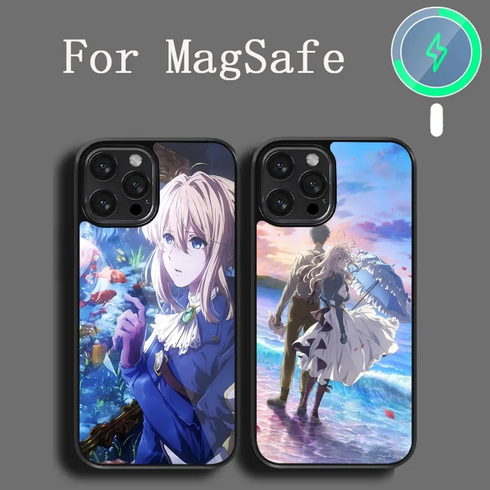 Bilibili Violet Evergarden Phone Case For iPhone 14 13 12 11 15 Pro Max Plus Magsafe Magnetic Cover