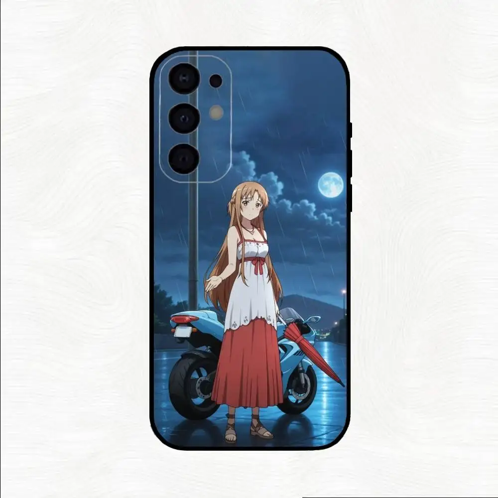 Funda de teléfono A-Asuna Anime Y-Yuuki para Samsung S25,S24,S23,S22,S21,S20,Plus,Fe,Lite,Otros cubierta negra